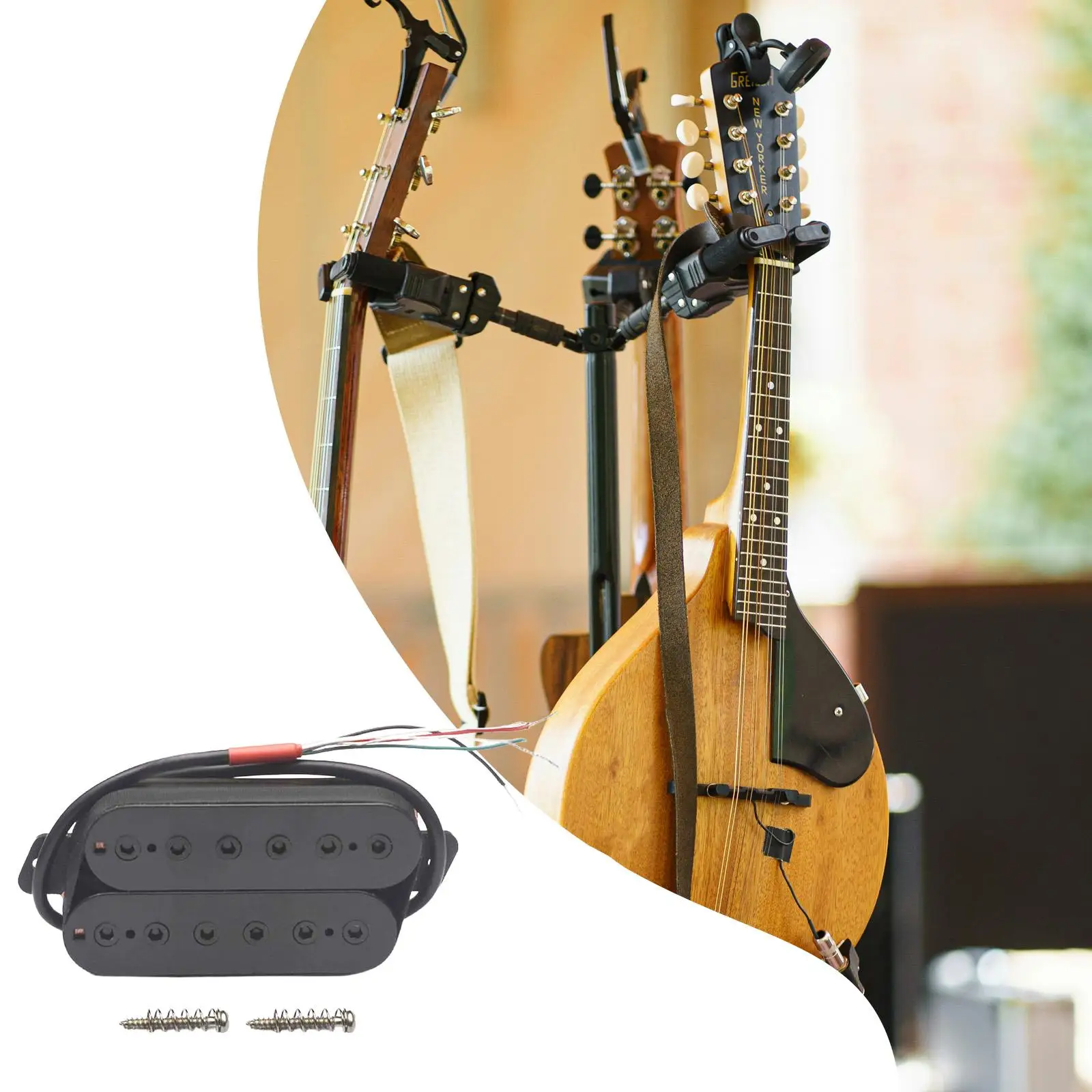 Six String Electric Guitar Pickup Double Coil Humbucker Prewired Circuit for Professional Sound Quality