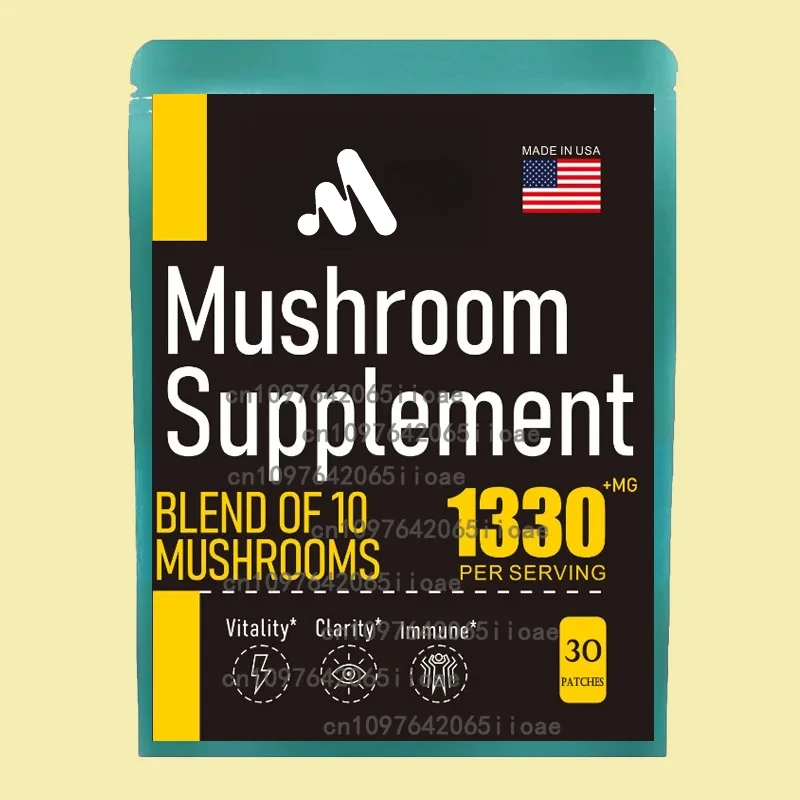 

Прозрачные пластыри грибовидного сложения Рейши, Чага, Кордицепс, Майтаке для поддержки иммунитета памяти, 30 пластырей