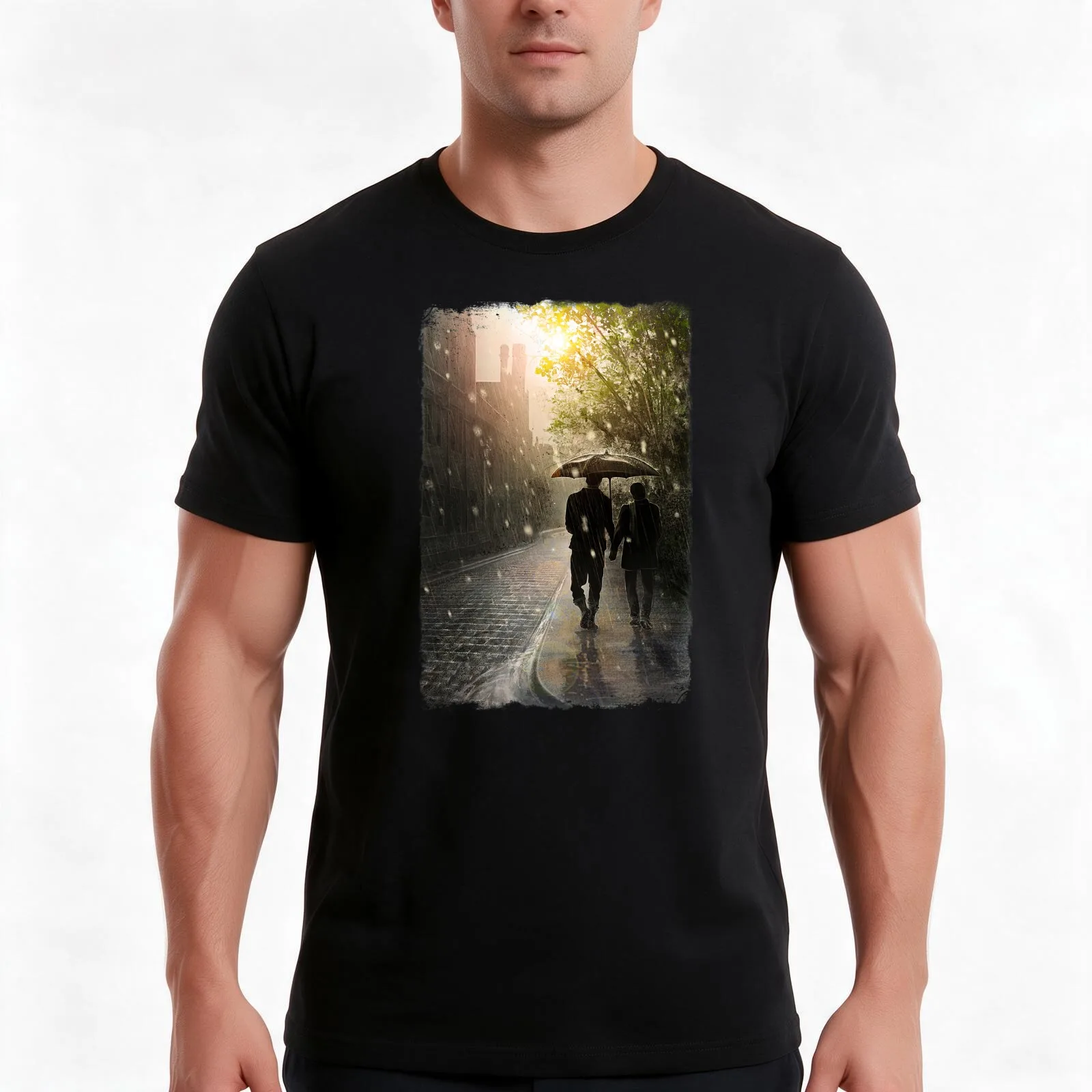 Waiting for the Flood T-Shirt, Summer Casual Cotton Tee, Oversized Streetwear Tops, Vintage Graphic Print, Unisex Men Women