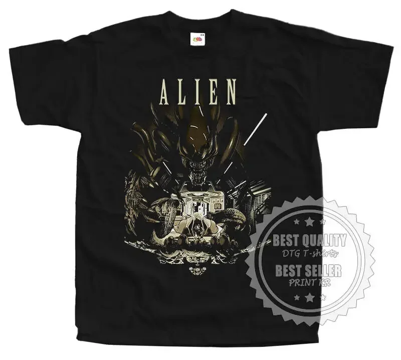 ALIEN V2 horror T SHIRT Movie Poster BLACK All Sizes S to 5XL