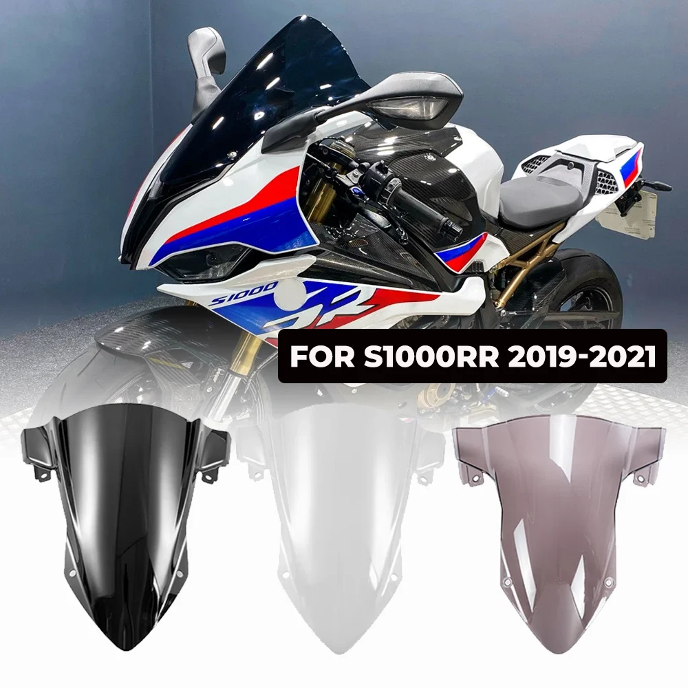 For BMW S 1000 RR 2019 2020 2021 Front Windshield Motorcycle Windscreen S1000RR 1000RR RR Wind Deflectors Guard Double Bubble