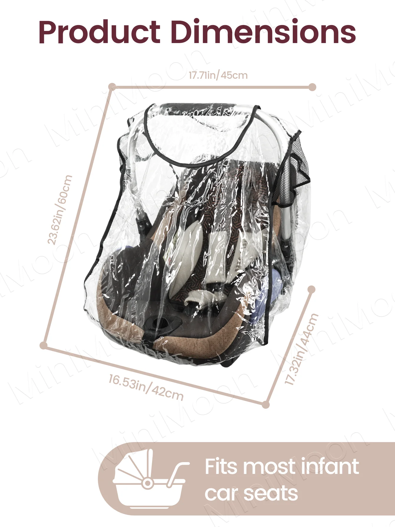 Baby Carriage Cover: Transparent EVA Rain & Dust Protector, Windproof Shield for Stroller & Pushchair