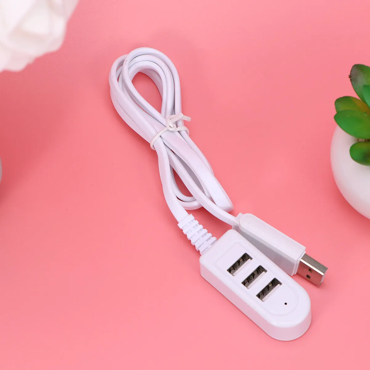 Professional Multi-Port USB Hub 3A Extension Line for Desktop and Notebook High-Speed Data Transmission 1.2m White