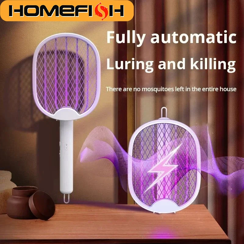 1pc New Mosquito Killer Lamp USB Rechargeable Electric Foldable Mosquito Killer Racket Fly Swatter 3000V Repellent Lamp