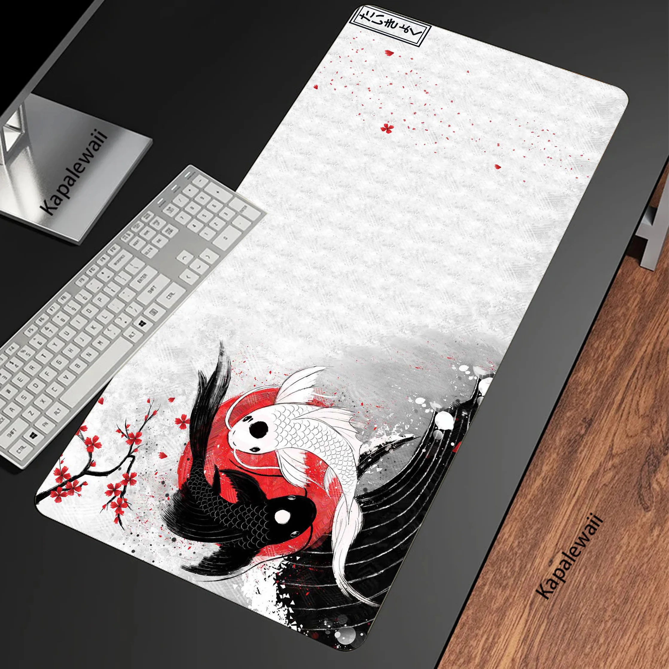 Japanese Koi XXL Anti-slip Mouse Pad 900x400mm Mechanical Keyboard Gamer Desk Mat Keyboards Computer Peripherals Office Mousepad