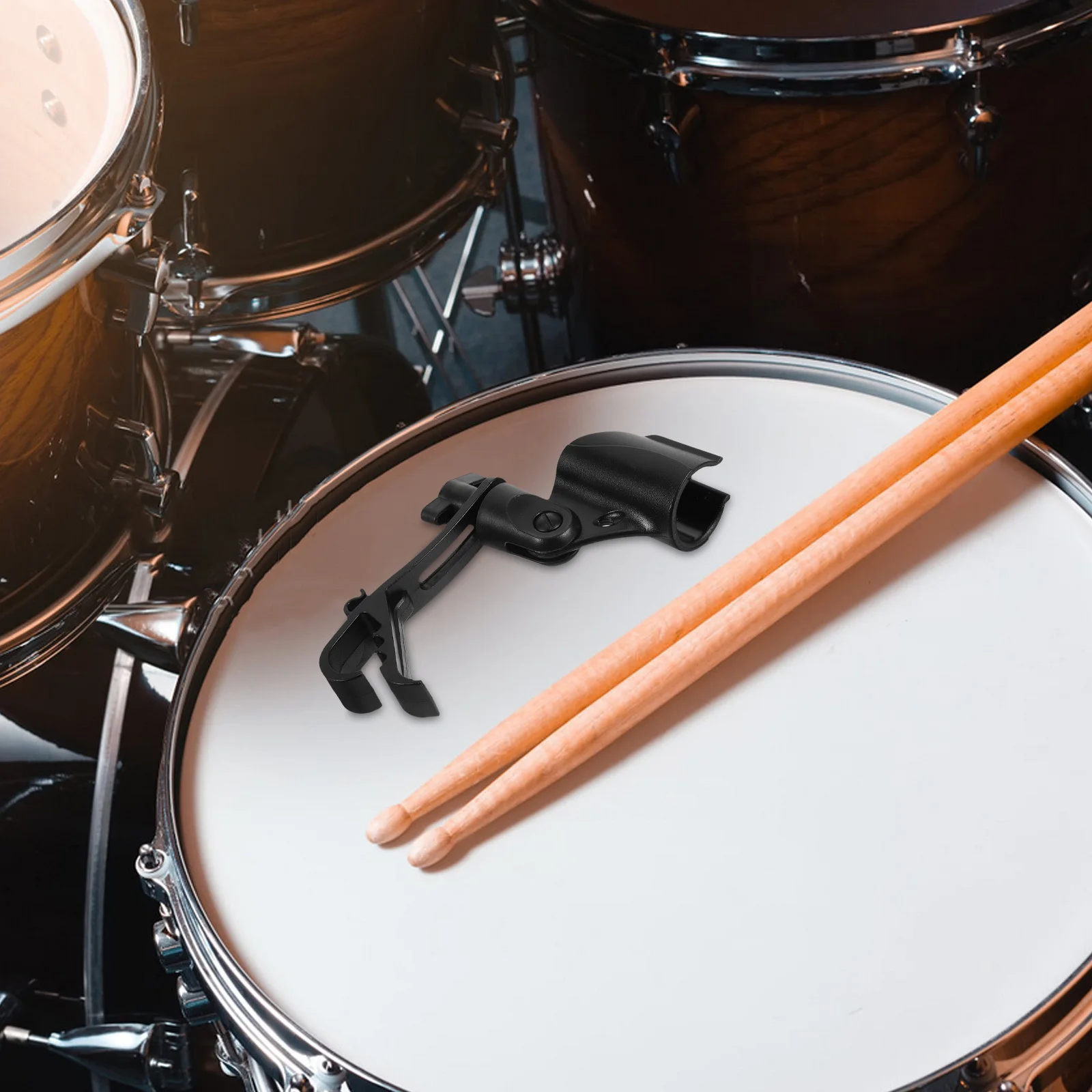 

Microphone Holder Adjustable Height Drum Mic Mount Clamp Secure Grip For Various Mic Models Performance