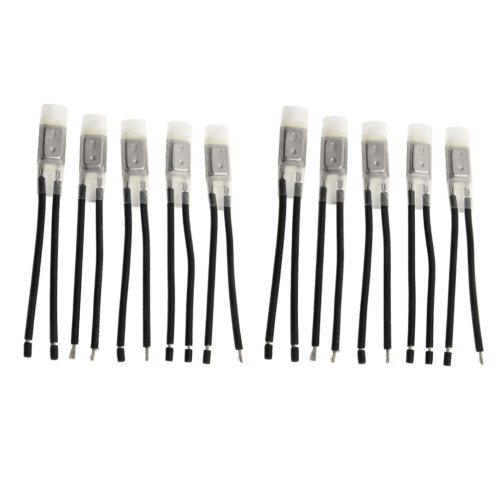 10pcs Thermal Protector Normally Closed Temperature Controller Over-current Protector For Daily Electrical Appliances