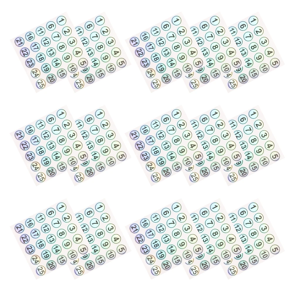 

15 Sheets Waterproof Number Stickers Tear-Resistant Self-Adhesive Labels for Bottles Cups Containers Numbering Decals