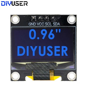 Diyuser 0.96 인치 OLED SSD1306 화이트/블루/옐로우 128x64 IIC I2C 직렬 디스플레이 모듈 12864 LCD 화면 보드 Arduino 8 최고의 판매 LCD 디스플레이 Arduino -№5