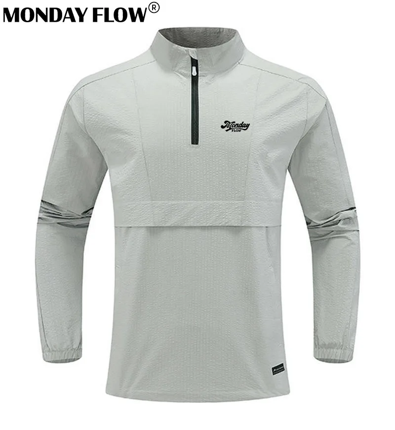 Monday Flow New Autumn Autumn Men's Golf Wear, High Quality Windproof Slim Golf Jacket, Fashion Casual Golf Sportswear