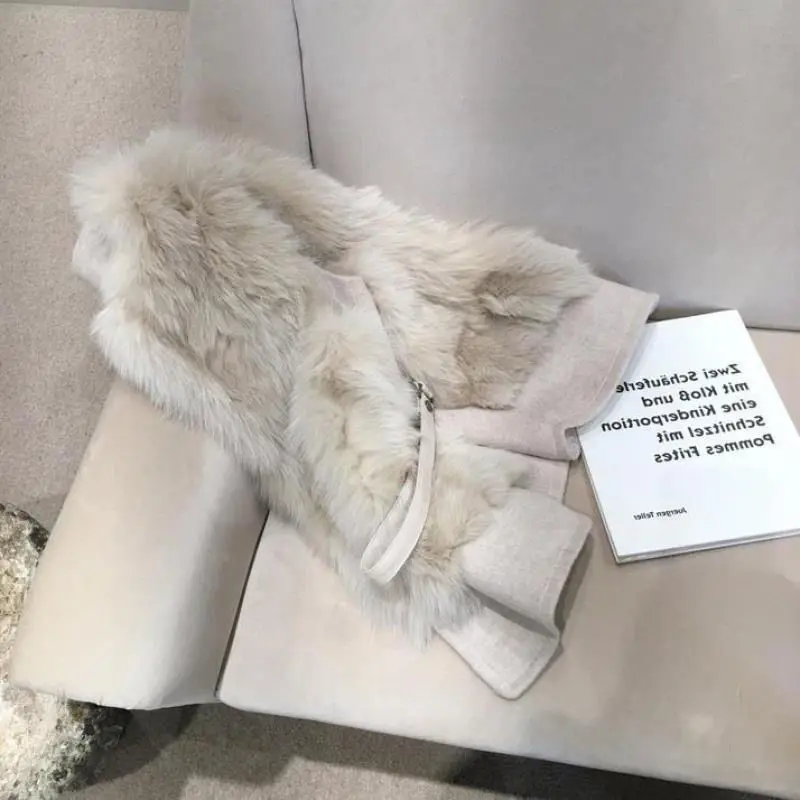 가을 겨울 새로운 패션 여성의 오-넥 민소매 캐주얼 트렌디 우아한 럭셔리 단순 기본 인조 모피 코트 여성 의류상의