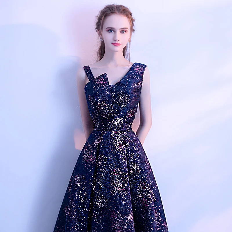 

Ele Blue Evening Gown Women's Formal Ocn Dr Host Lady Sli Luxury mid Waist A-Line Skirt Faionable Zipper