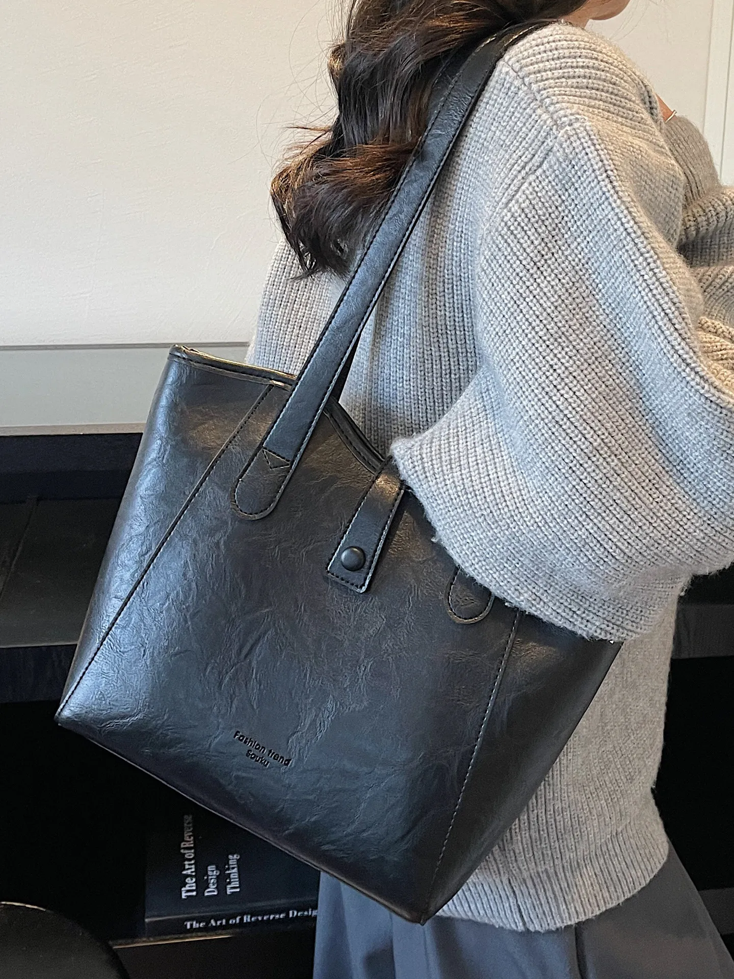 

Женская городская сумка-тоут большой вместимости из мягкой искусственной кожи, на каждый день, квадратная, с застежкой-молнией