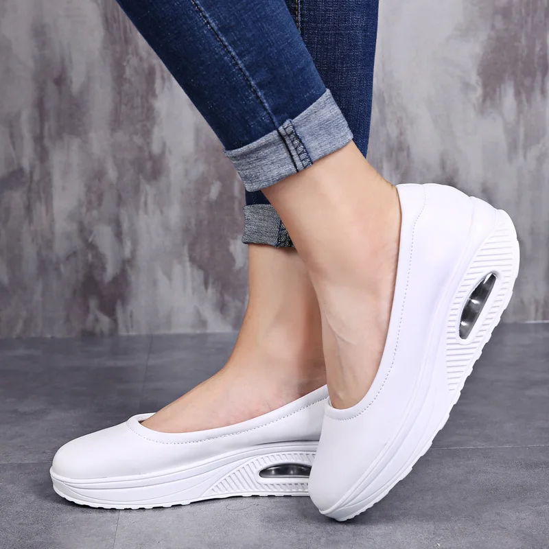 Fashion Plus Size Women Casual Shoes Height Increase Swing Shoes Wedges Sneakers Slip on Loafers Comfortable  Nurse  Work  Shoes