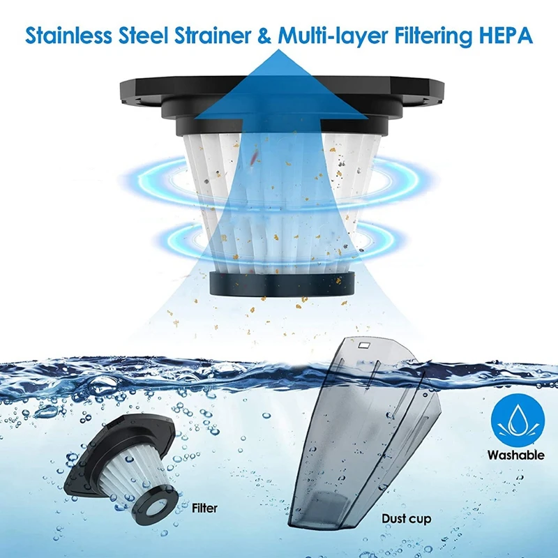 Aspirador portátil portátil com poder de sucção coletor de poeira recarregável, molhado e seco para teclado de computador, 8Kpa