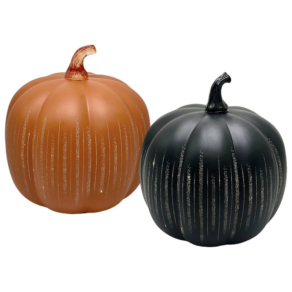 Funkelnde LED-Lichtkürbisse mit Timer, beleuchteter funkelnder Sternennacht-Glaskürbis für Zuhause, Schlafzimmer, Badezimmer, Flur