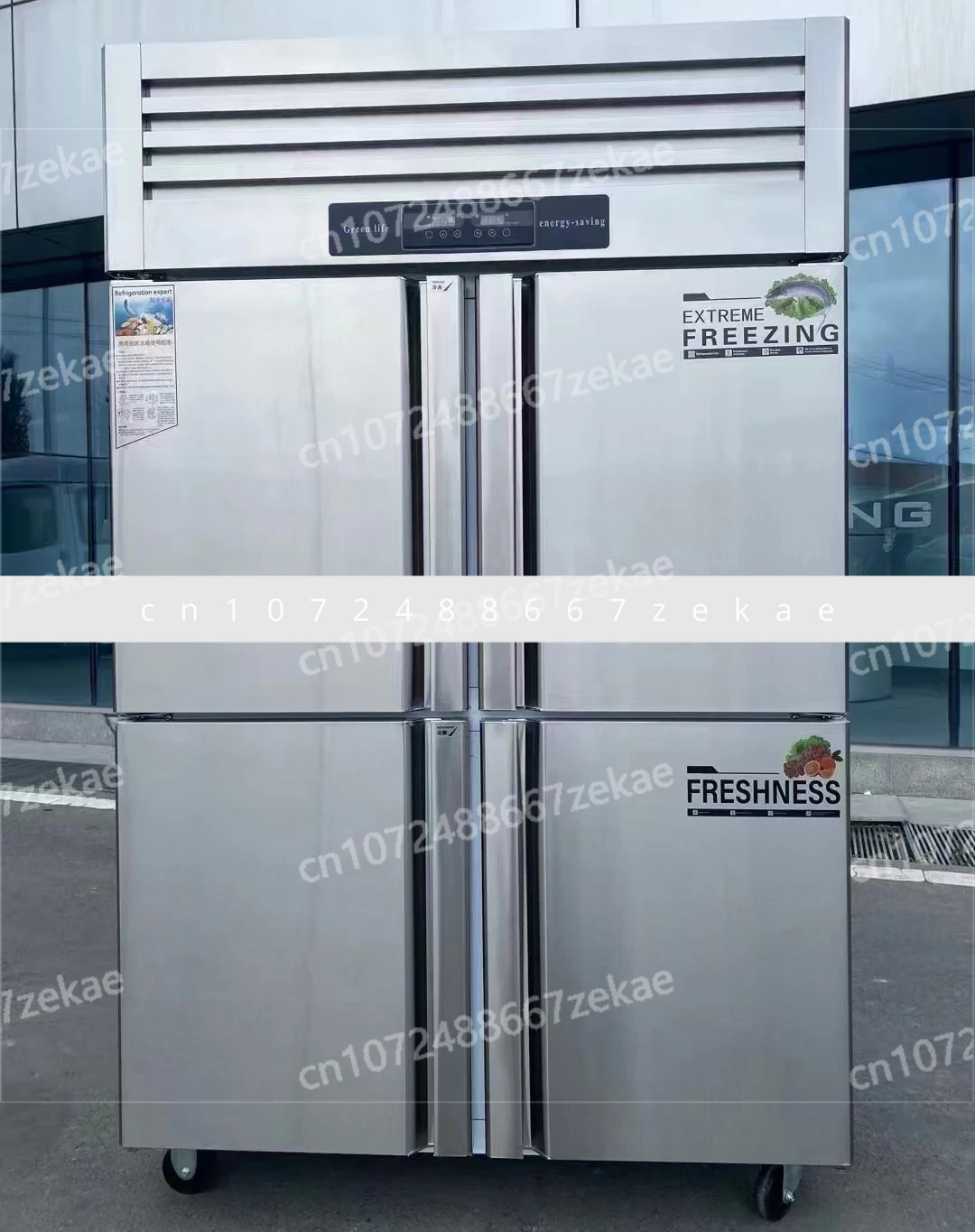 

Stainless Steel Large-Capacity Four-Door Commercial Vertical Upright Freezer Refrigerator for Kitchen