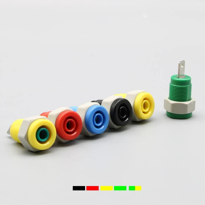 2PCS 4mm Panel Banana Socket High Voltage Safety Type Jack 32a Terminal Connector Opening 12mm Solder Tab