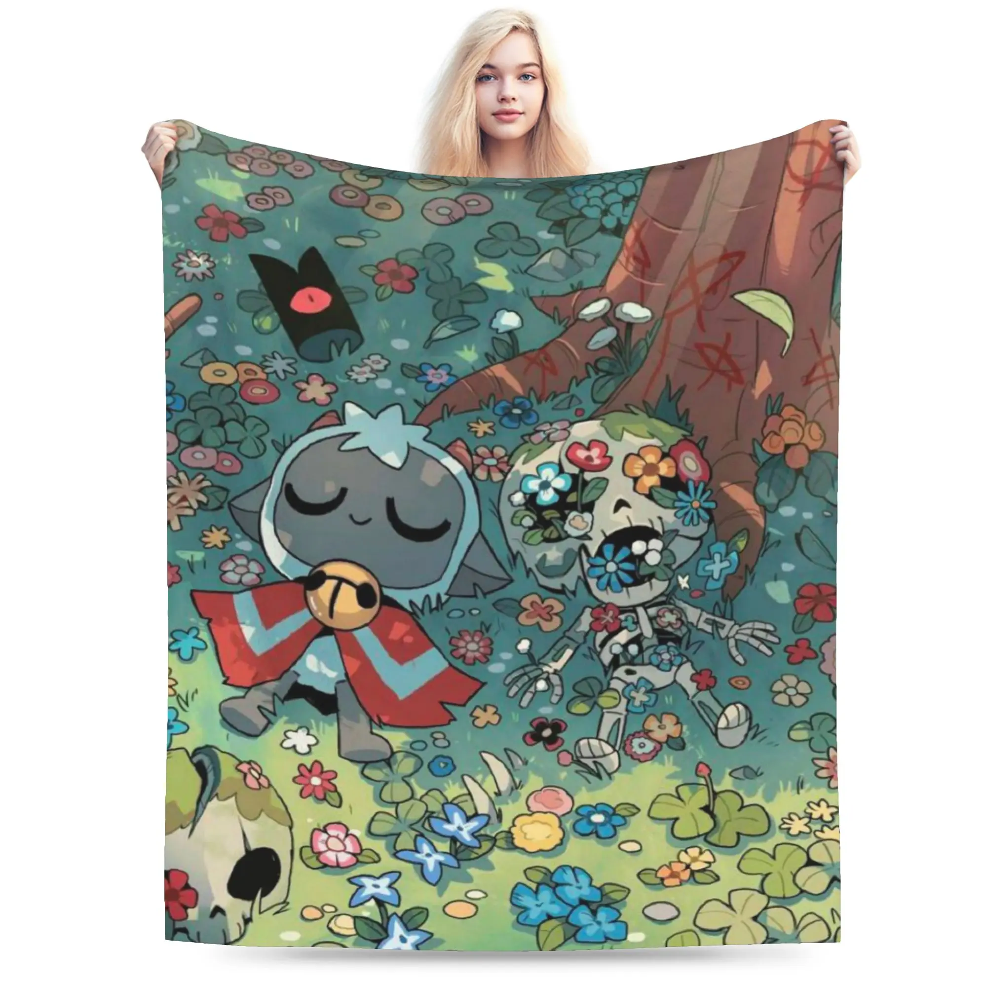 Cozy Cult Of The Lamb game  Blanket Merch Home Decorative  Blanket Throw Super Soft Velvet for Office