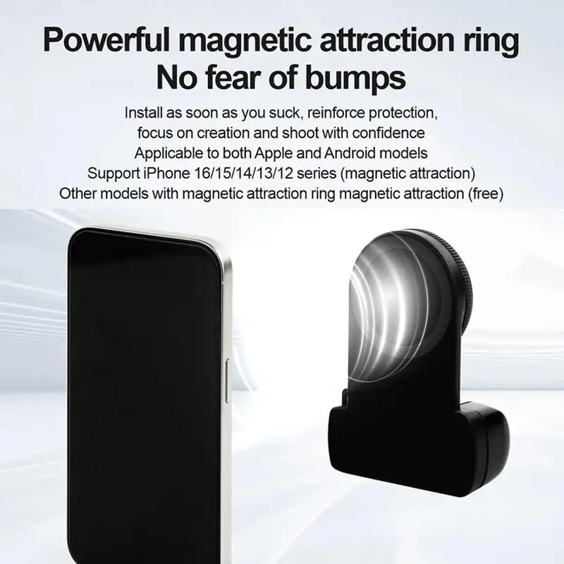 BBC-9 Magsafe Phone Selfie Fill Light Magnetic Handle 5-step Adjustable Rear Camera Selfie Ring Light Remote Wireless Control