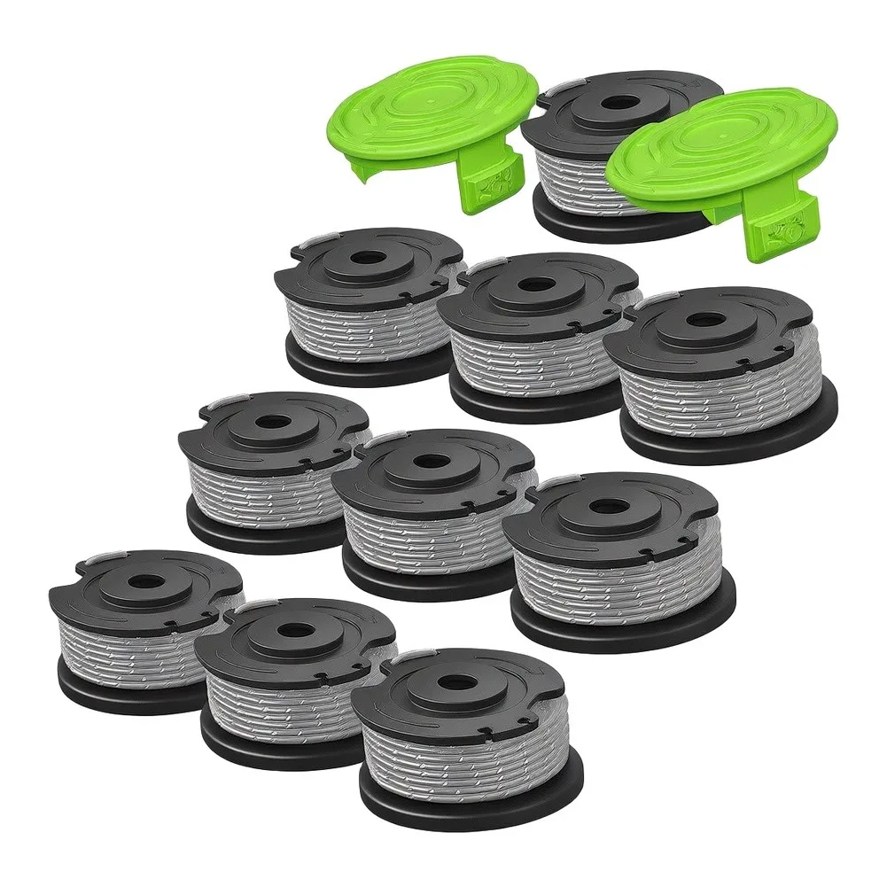 For Greenworks Specific 0.065 Auto Feed Trimmer Spools 10 Pack with Cover Components for Select Model Compatibility