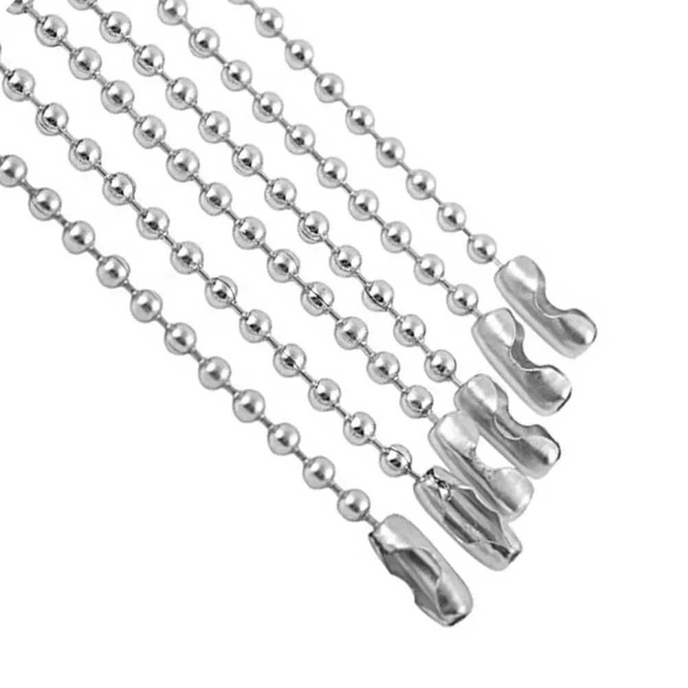 

100 PCS Of 10CM Metal Chains Personalized Stainless steel Ball Chains Dog Tag Necklace Accessories Keychain Accessories Pet