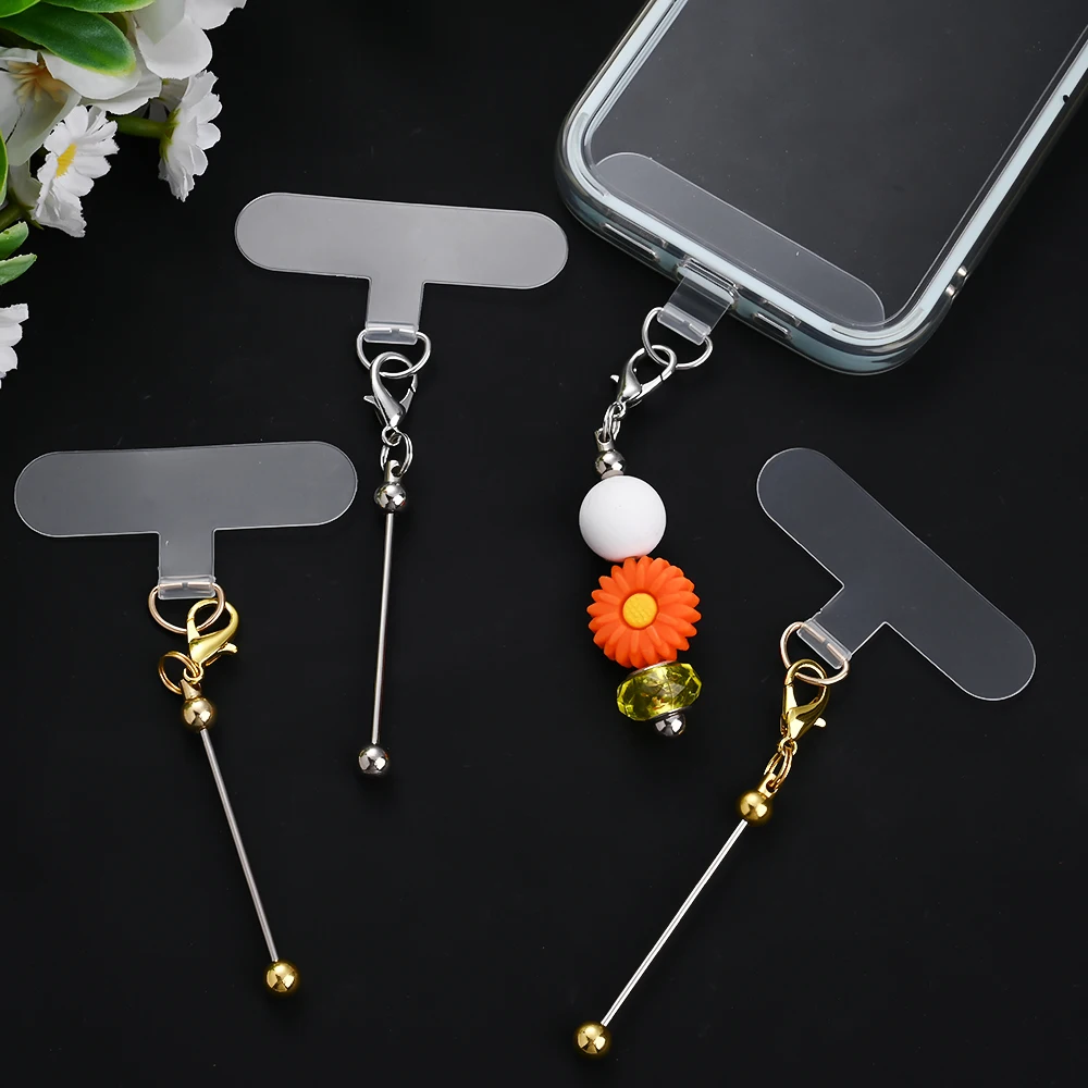 12 Stück DIY Perlen-Handyanhänger-Stäbe mit Befestigungslaschen, Metallrohlinge für Riemen, Schlüsselanhänger und Schmuckherstellung, Bastelzubehör – Detail 5