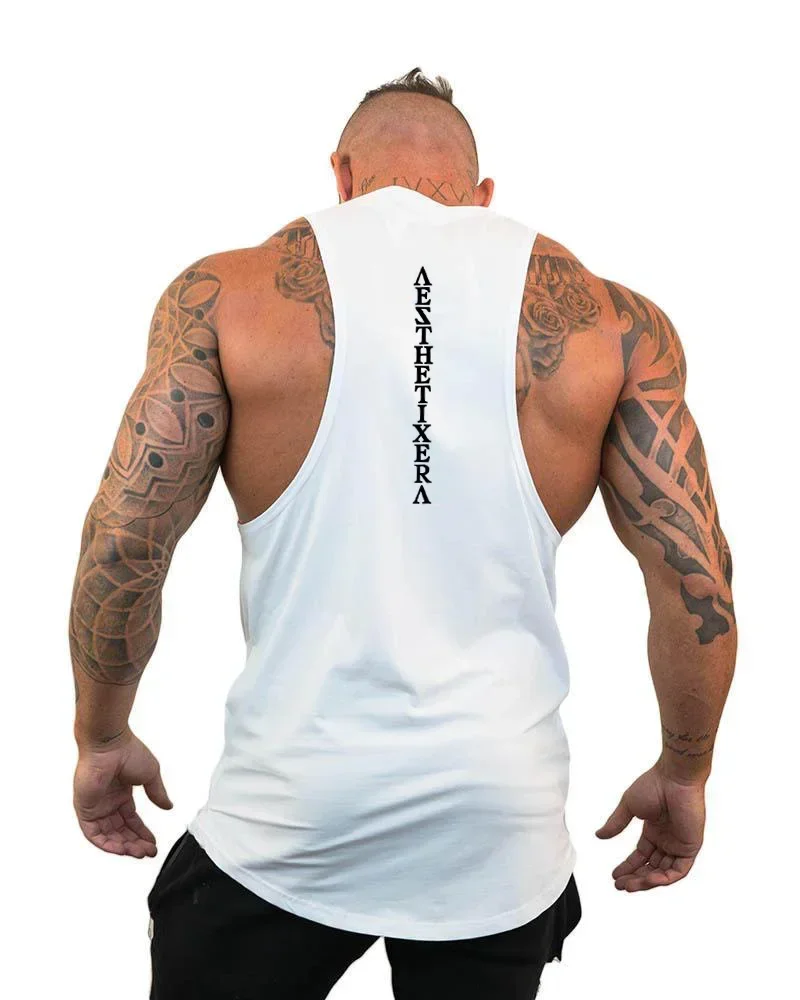 Outdoor Jogging Undershirt Men Canotta Bodybuilder Tank Top Workout Singlet Fitness Stringer Muscle Breathable Sleeveless Shirt