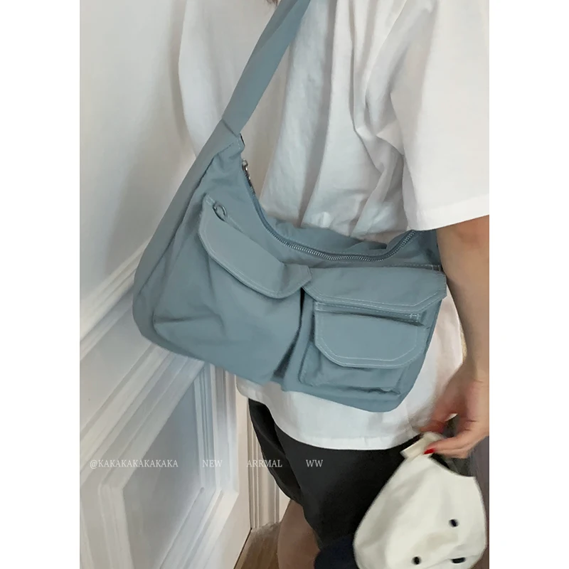 

College Style Canvas Bag for Women 2025 New Korean Tote Versatile Large Capacity Single Shoulder Underarm Bags
