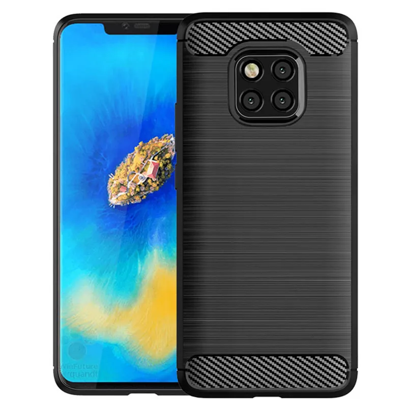 Carbon Fiber Shockproof Case For Mate 20Pro mate 20 pro Silicone Case for Huawei Mate20 pro Bumper Back Cover Coque Fundas