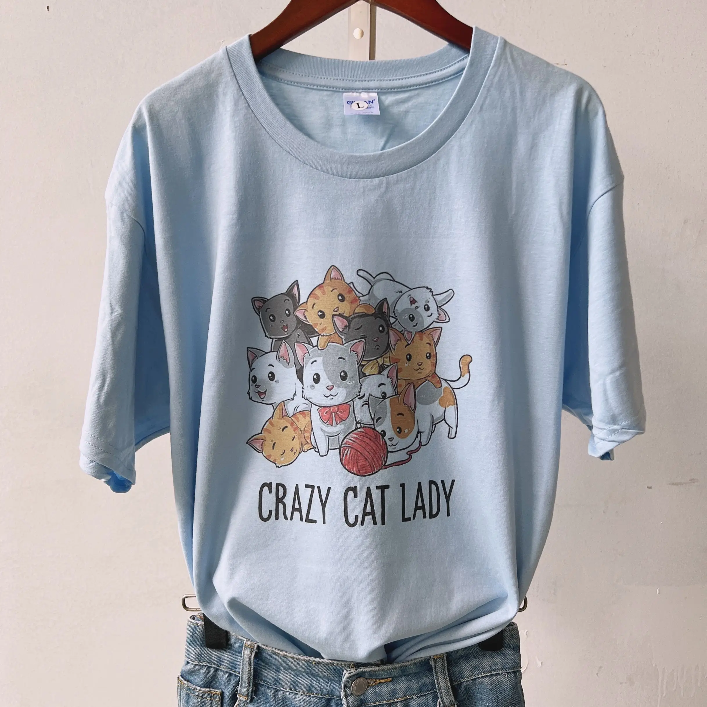 

Crazy Cat Lady Summer Vintage Tree Women Tshirts Graphic Tees Harajuku Tops Travel Harajuku Hipster Aesthetics T-shirt