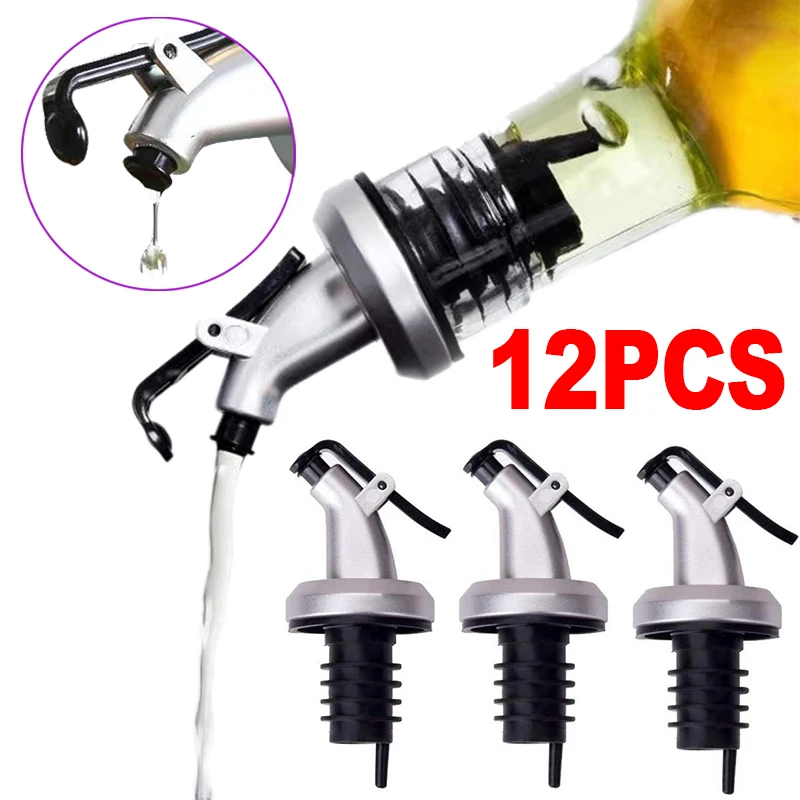 New Oil Bottle Stopper Rubber Locks Plug Seal Leak-proof Food Grade Plastic Nozzle Sprayer Liquor Dispenser Wine Pourer Barware