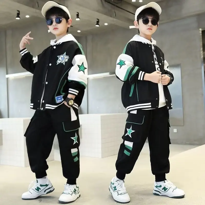 New Spring Autumn Cotton Clothing Set Letter Sets Child Baby Boy Cotton Clothing Set Letter Coats + Pants 2Pcs Children Sets