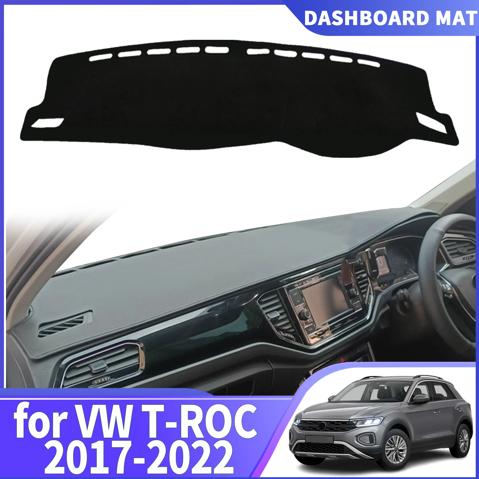 fit for VW T-ROC 2017 2018 2019-2022 TROC T ROC DashMat Sunshade Dashmat Dashboard Cover Pad Protective Carpet Car Accessories