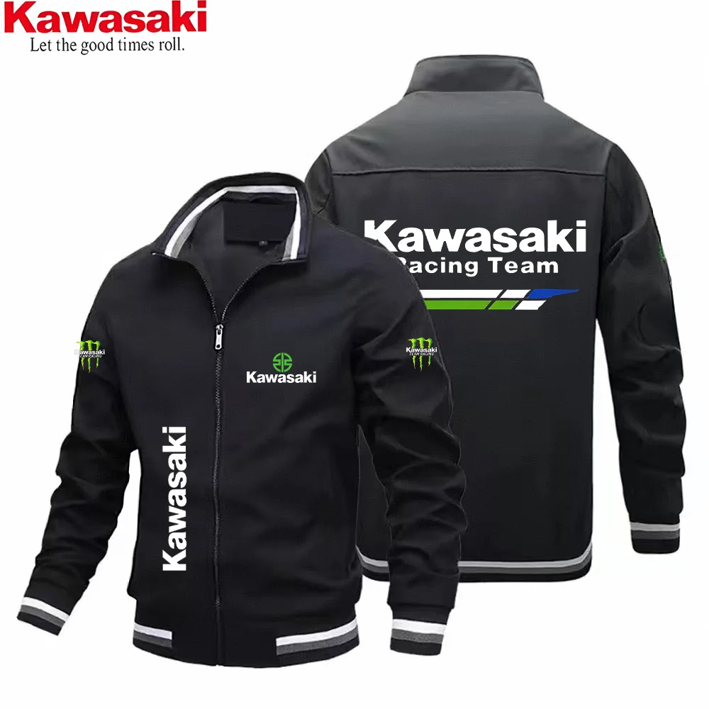 Kawasaki – nouvelle veste de cyclisme à col haut pour hommes, coupe slim, sportive, moderne, décontractée, à la mode et multifonctionnelle