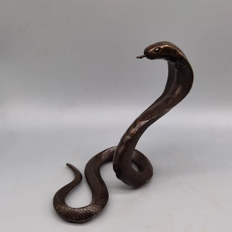 Antique Copper Cobra Home Living Room Decorations Antique Collection Copper Pure Copper Year of Snake Furnishing Process Gift