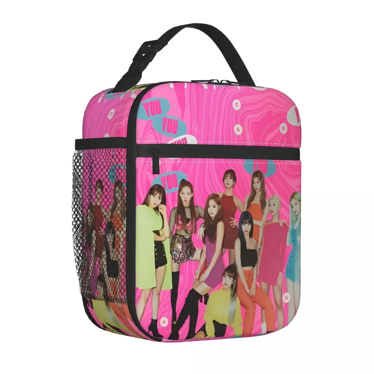 

K-POP-TWICE Idol Pattern Insulated Lunch Bag Storage Food Box Leakproof Thermal Cooler Bento Box For School Office