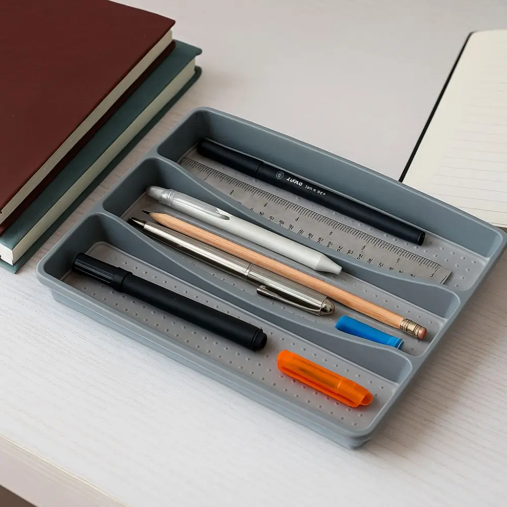 

3 Compartments Utensil Organizer Tray Space-Saving Household Kitchen Drawer Organizer Non-Slip Flatware Organizer Restaurant