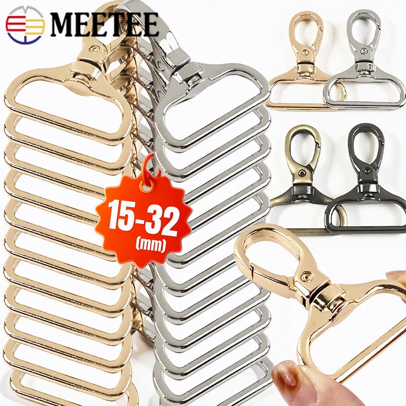 5/10/20Pcs 15/20/26/32mm Metal Bag Belt Buckles Swivel Lobster Clasp Buckle Carabiner Snap Hook Keychain DIY Sewing Accessories