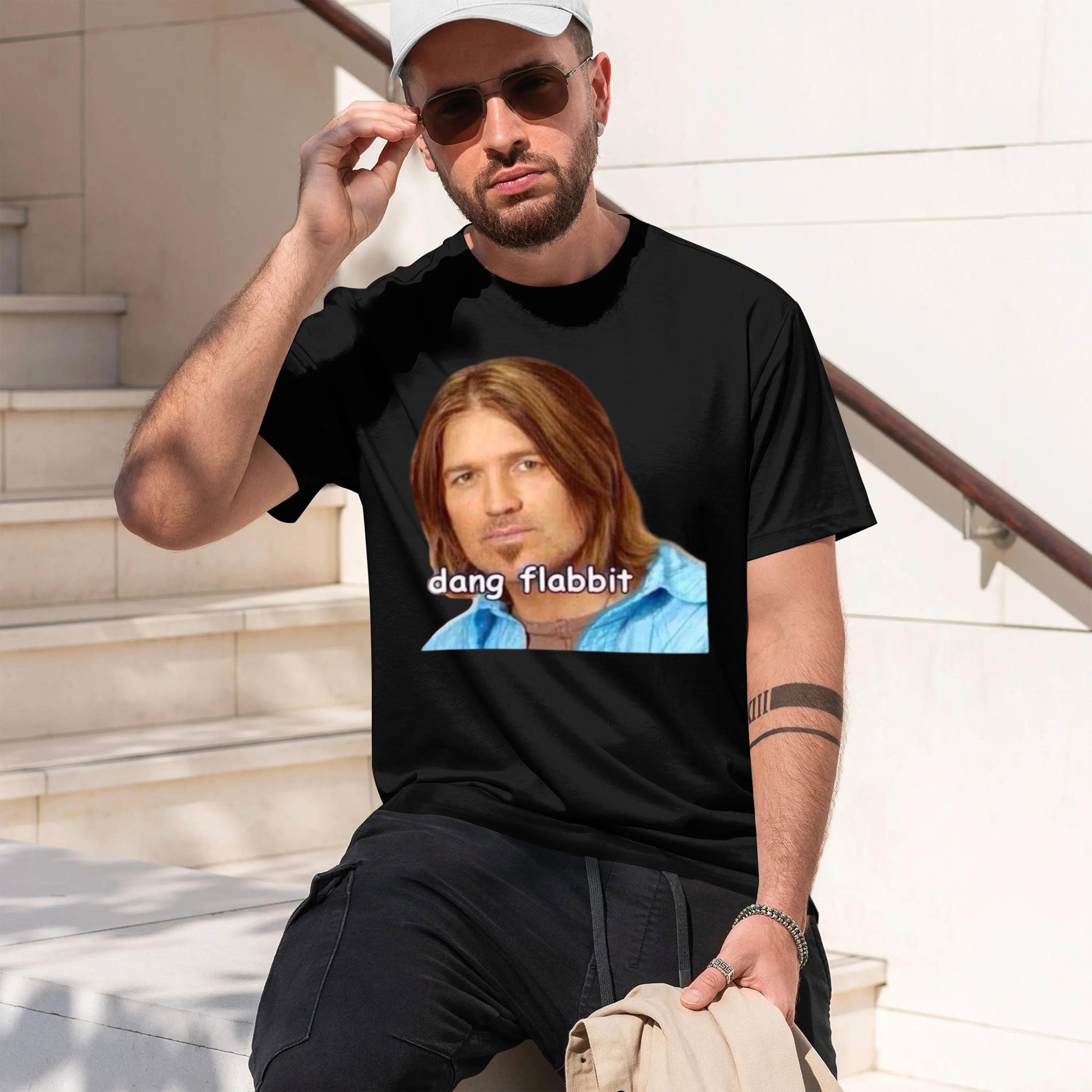 Dang Flabbit Billy Ray Cyrus Sticker Sticker 2026 Nuevo modelo Camiseta de manga corta con cuello redondo para hombre, informal, clásica, en varios colores a