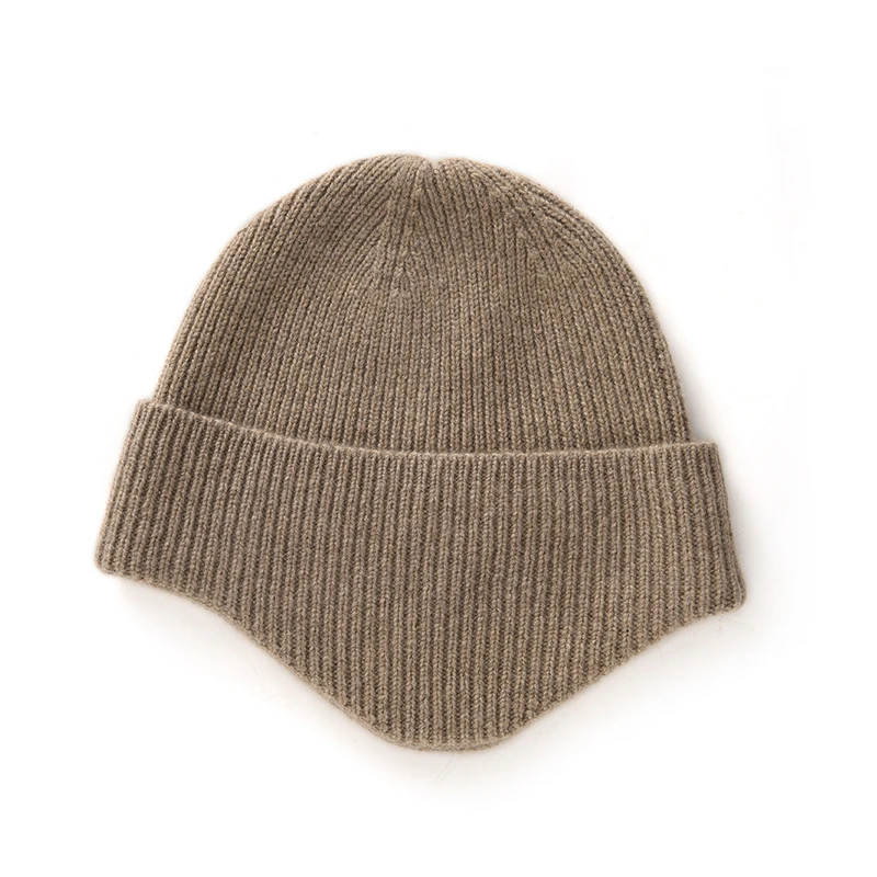 100% cashmere hat, warm knit solid color headband, neutral ear protection hat, fashionable Korean commuting style