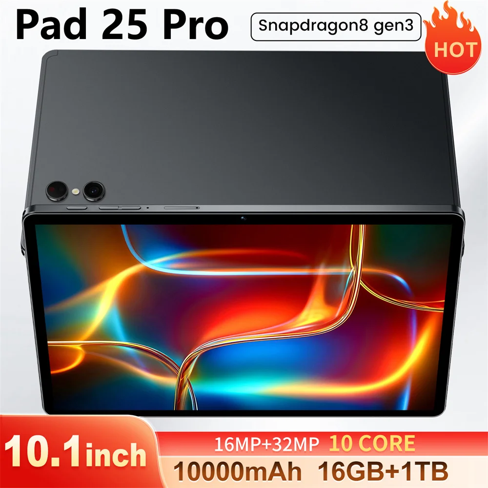 

Pad 25 Pro, оригинальный планшет 10000 мАч, 5G с двумя SIM-картами, глобальная версия, 22 ГБ + 2 ТБ, планшеты, ПК, WIFI, 10,1 дюйма, вкладка для детей, подарки