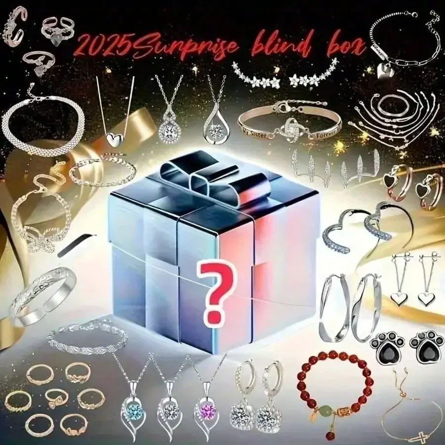 Jewelry Mystery Blind Box, Surprise Gift. High Quality Women's Jewelry Blind Box, Including Necklace, Anklet, Earrings, Ring, Etc., Suitable As A Gift For Family, Lovers, Friends, And Also A Must-Have For Mother's Day! view 3
