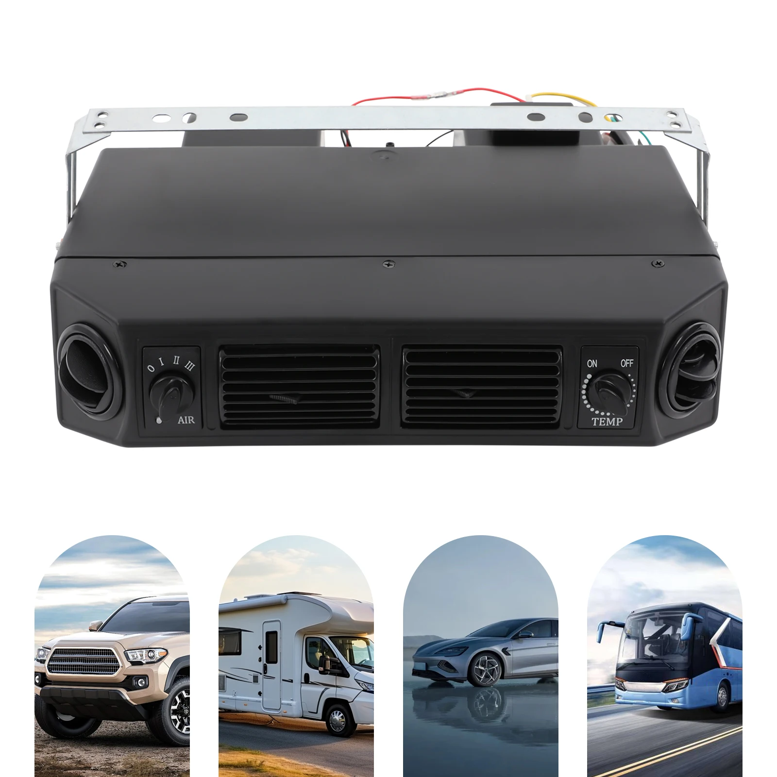 مبخر تكييف الهواء للشاحنة 24 فولت 3 سرعات 3300 كيلو كالوريتي/ساعة 2 منافذ مصبغة لمركبات البناء الزراعية RVs