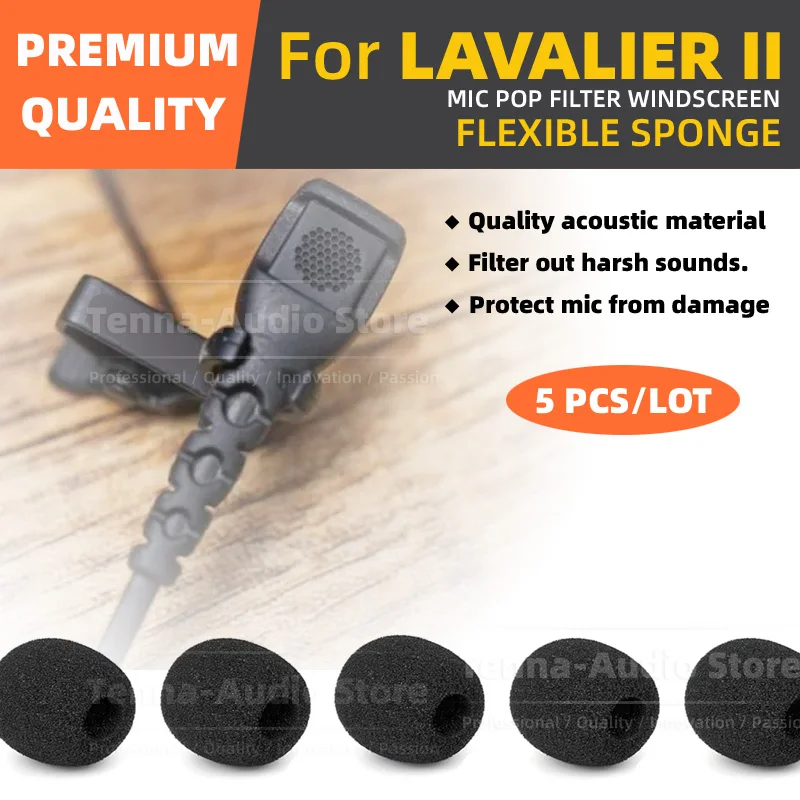 5 قطعة/الوحدة الزجاج الأمامي ميكروفون رغوة الزجاج الأمامي ل Rode اللاسلكية برو Lavalier II 2 Mic 2nd غطاء التعادل كليب على الإسفنج البوب تصفية #1