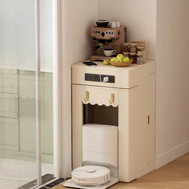 Cream wind foldable retractable small island dining table integrated household small apartment rectangular small dining