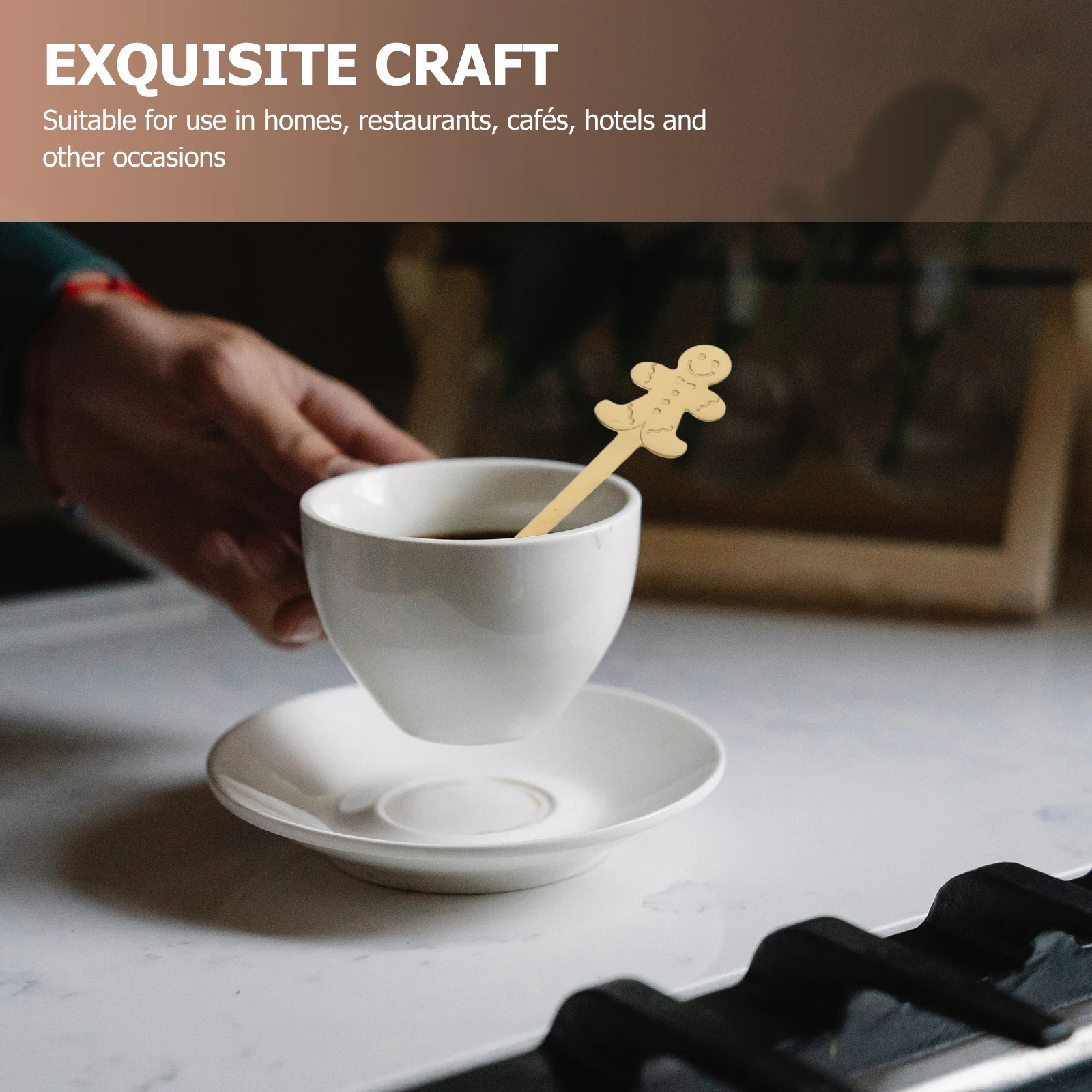 

1 set 1 Set Stainless Steel Christmas Dessert Spoons Creative Xmas Coffee Scoop Lightweight Corrosion Resistant Ice Cream Spoon