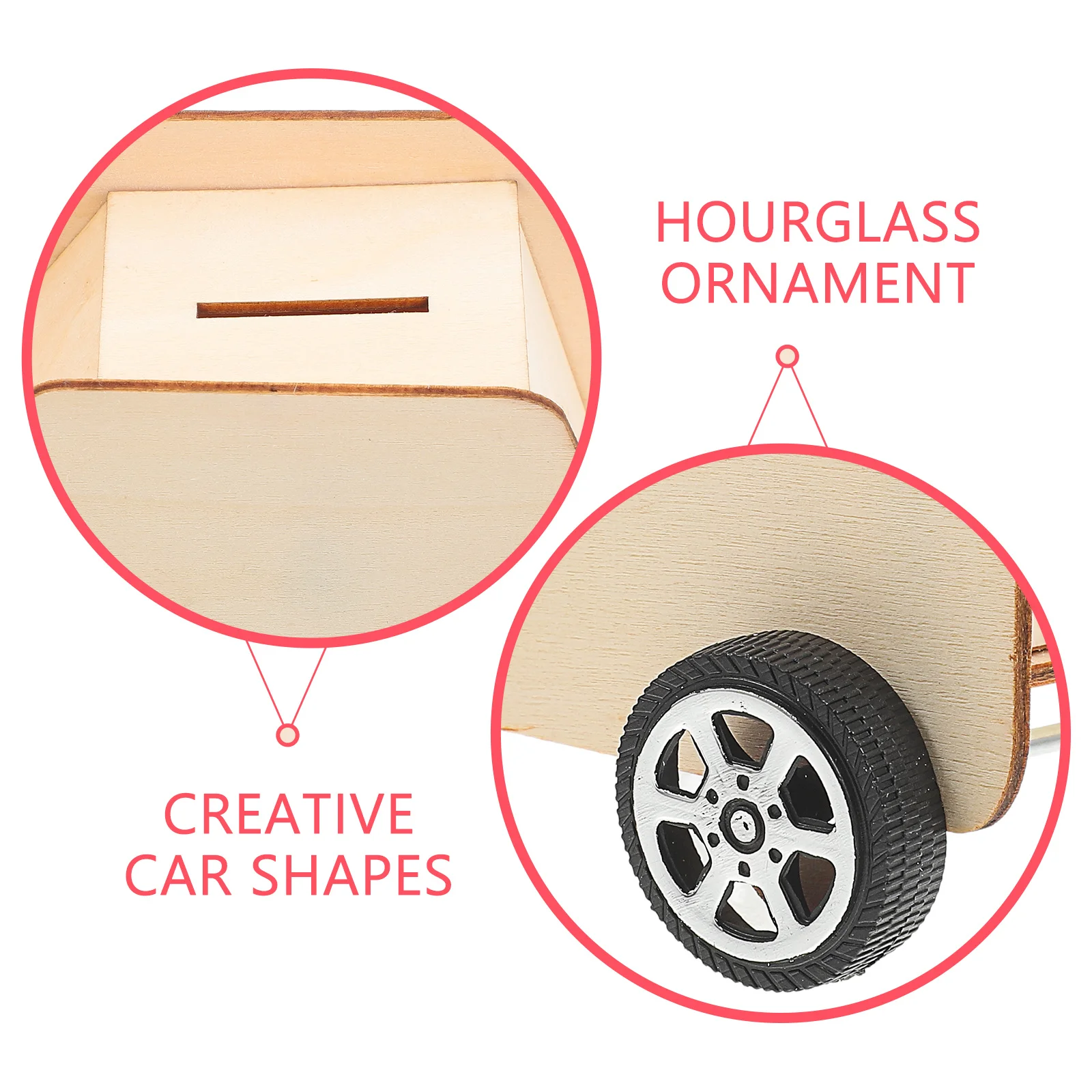 5 個未完成木製車貯金箱 DIY キッズコインバンク小銭収納容器キッズマネーボックス貯金箱装飾