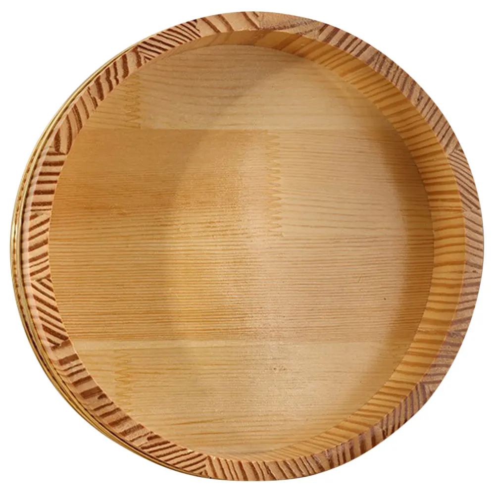 

Wooden Sushi Bucket 24cm Smooth Surface Easy Clean Sushi Mixing Bowl Multi Functional Kitchen Barware Set