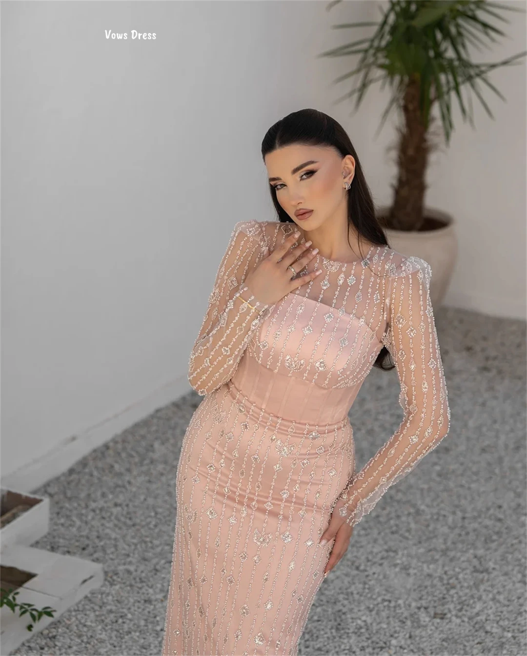 Vows Fishtail Skirt Women Evening Dress 2025 Dresses Gala Custom Made Robes De Cocktail Bead Embroidery Robe Soiree Ball Gowns